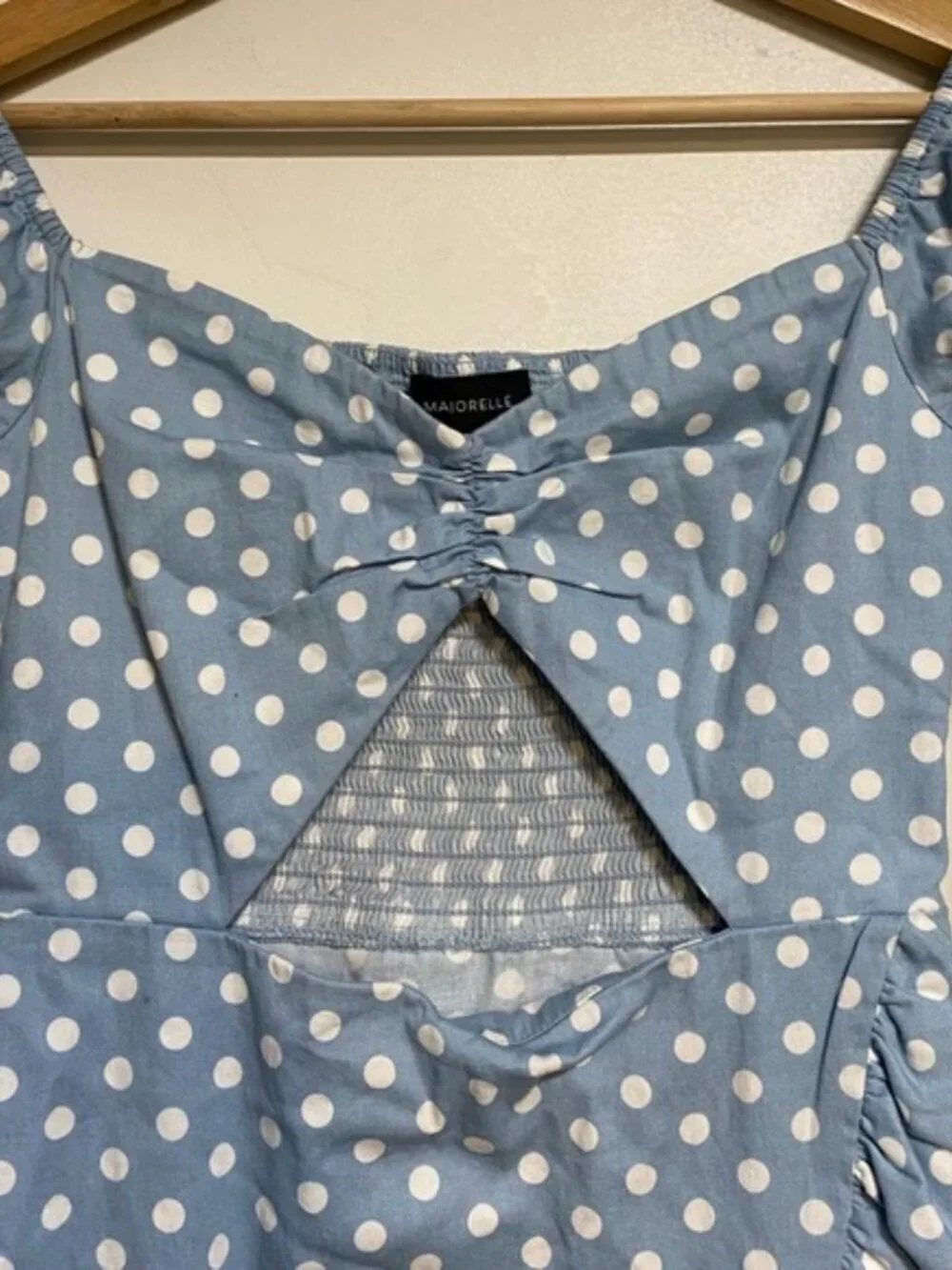 Majorelle Blue Polka Dot Cutout Mini Dress – Size S